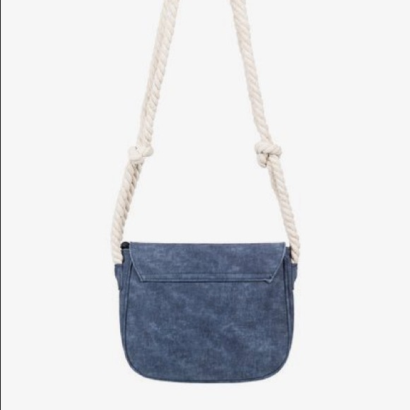Roxy When We Move Small Crossbody Bag Purse - Blue - Faux Leather W/ Rope Strap - Picture 4 of 11